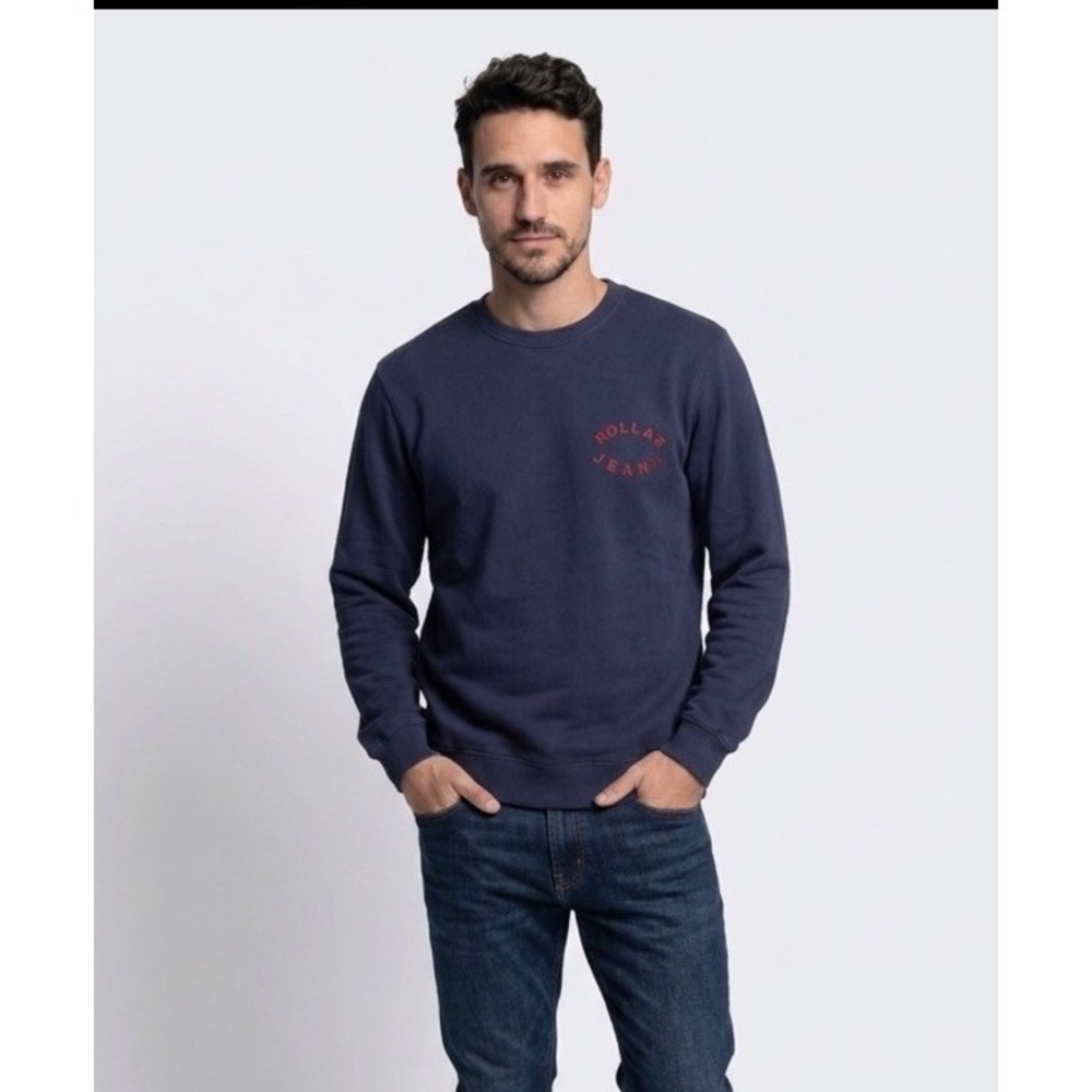 Rollas Jeans Navy Blue Cotton Crew Neck Sweatshirt Medium NWT Revolve